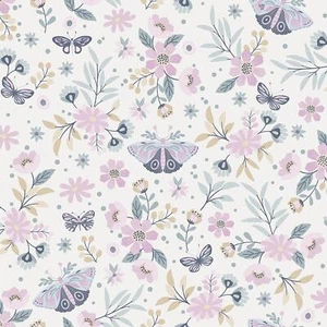 Papel Pintado Rosa YöL Sweet Meadow Flores Mariposas Niñas Dormitorio Característica Pared - Imagen 1 de 8