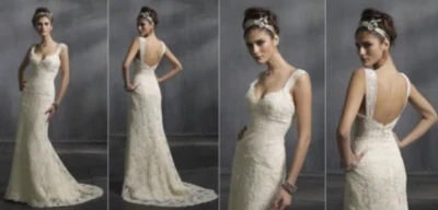 Vestido de novia vintage Lázaro colección SP2008 LZ3813 talla 16 (moterado a 10) Foto 1 de 4