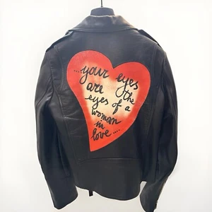 RARE VALENTINO Damen Pre-Fall 2015 L’Amour Lederjacke Schwarz 2 - Bild 1 von 8