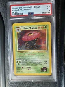 Pokémon ERIKA'S VILEPLUME 51/132 Holo Raro Gimnasio Héroes PSA 5 Calificado EX - Imagen 1 de 3