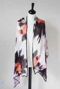 English Eccentrics Chiffon  Silk Shawl /  Scarf - LARGE - Picture 1 of 8