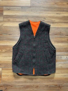 Vintage 80s LL Bean Mackinaw Wool Hunting Vest Reversible Men Small USA - Picture 1 of 11