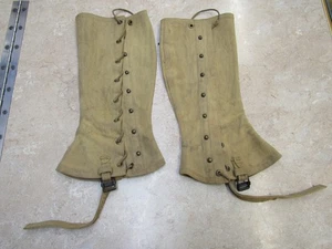 WW1 USMC Leggings Tela con Nome Taglia 5 US Marine Corps Brevetto su Fibbia 12-25-06 - Foto 1 di 24