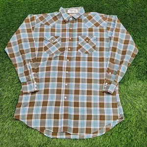Vintage 80s Big-Mac Plaid Western Shirt XL 17.5 25x33 Hippie - Picture 1 of 12