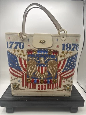 VINTAGE NEVER USED Enid Collins BICENTENIAL Handbag 10.5” Tall 11.5” Wide - Image 1 of 4
