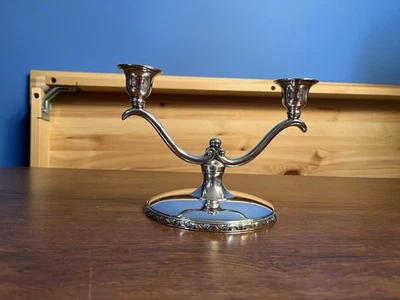 Queen Bess Tudor Plate Oneida Community Silver Plated Candle Stock Holder USED  - Image 1 of 4