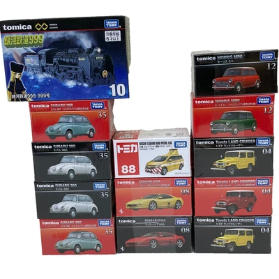 tomica Lot Land Cruiser, Ferrari F355, Morris Mini, Subaru 360, Galaxy 999 New - Image 1 of 4