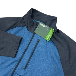 LL Bean Mountain Fleece 1/2 Zip Pullover Herren XL leicht tailliert blau neu mit Etikett - Bild 1 von 11