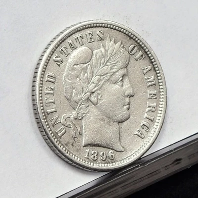 1896-O Barber Dime - AU Details, Heavy Cleaned (#59778-L) - Изображение 1 из 4