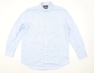 Marks and Spencer Men's Blue Regular Fit Non-Iron Cotton Shirt 17in - Picture 1 of 12