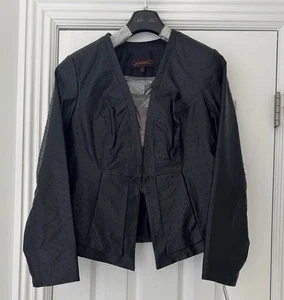 Giacca donna Hal Rubenstein nera vera pelle taglia M nuova con etichetta - Foto 1 di 11