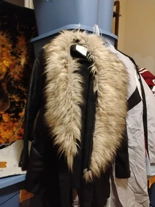 Urban Bliss Womens Leather Fur Jacket US Size 10 PREOWNED - Picture 1 of 12