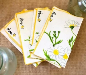 Set of 4 Vintage Vera Neumann Daisy Napkins – 1970s Retro Floral Linen, 16” Squa - Picture 1 of 9