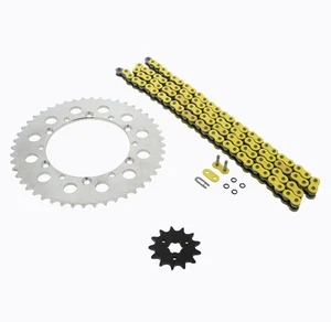 1996 - 1999 Kawasaki KX125 Yellow O Ring Chain & Sprocket Silver 13/48 112L - Picture 1 of 4