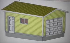 PERMIT READY 12' X 16' GARAGE PLAN DRAWN TO SCALE BLUEPRINTS AND MATERIALS LIST - Picture 1 of 5