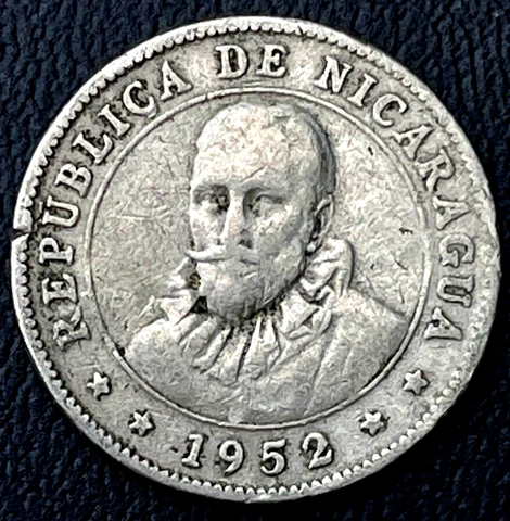 1952 Nicaragua Coin 10 Centavos KM# 17.1 Central America Foreign Old Money Coins Cover