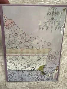 NEW Papyrus Happy Valentine's Day Bathtub Love Gems Chandelier Greeting Card - Picture 1 of 4