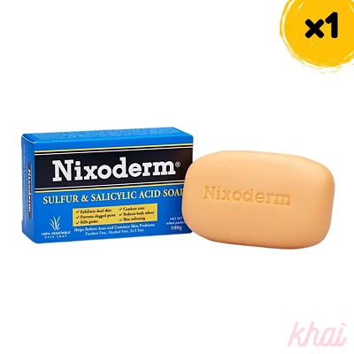 Nixoderm Sulfur & Salicylic Acid Soap for Acne & Common Skin Problem 100g - Image 1 of 4
