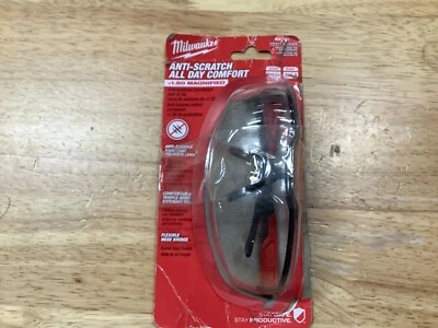 Milwaukee 48-73-2202 Safety Glasses - Anti-Scratch Clear 1.5x Magnification - Image 1 of 2