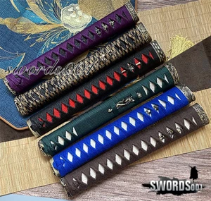 10.2 In Tsuka Handle Brass Koshirae Genuine Rayskin For Japanese Katana Sword - Picture 1 of 23