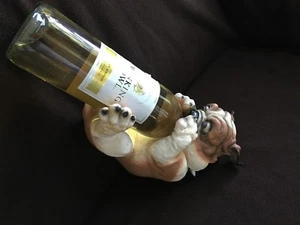 Soporte artesanal para botellas de vino Bulldog Inglés - Imagen 1 de 8