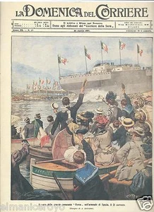 RIPRODUZIONE COPERTINA CARTONATA DOMENICA DEL CORRIERE APRILE 1907 ILL BELTRAME - Imagen 1 de 1