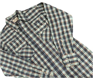 VINTAGE Dee Cee Brand Button Up Medium Blue Green Red Pearl Snap Western Mens M - Picture 1 of 8