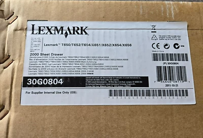 Genuine Lexmark 30G0804 T650 T652 T654 2000 Sheet Extra Tray Feed Drawer - Image 1 of 2