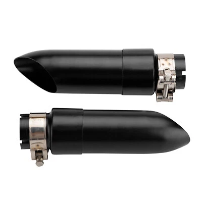 2X Slip On Exhaust Tail Pipes For Harley Davidson Iron 883 2014-2020 Black - Image 1 of 4
