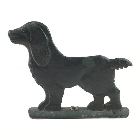 Antique Cast Aluminum Metal Fence Gate Topper Spaniel Irish Setter Finial Cover