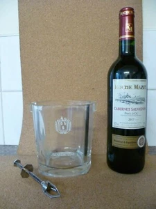 FRENCH GLASS ICE BUCKET, ADVERTISING 'BENEDICTINE' LIQUEUR. PLUS ICE CUBE CLAWS - Picture 1 of 8