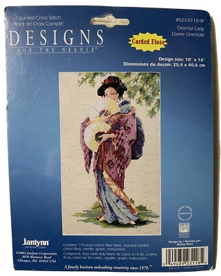 Janlynn Geisha Dama Contado Punto de Cruz Kit Diseños Para La Aguja Sellado Nuevo en Paquete Foto 1 de 4