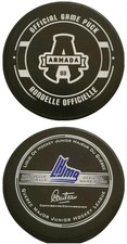 ARMADA BLAINVILLE BOISBRIAND OFFICIAL LHJMQ GAME PUCK LINDSAY MFG. 🇨🇦 QUEBEC 