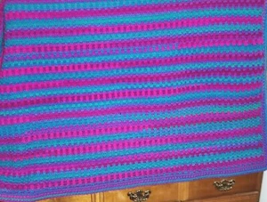 Afghan Log Cabin Stripes. Bulky.  51 X 42 Inches. Blanket. Lapghan. Soft.   - Picture 1 of 3