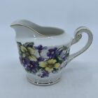 Vintage Meito China Creamer Purple And Yellow Flowers Made In Japan 8.5Cm Tall