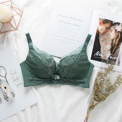 Mujeres Sujetadores Encaje Flor Sujetador 30-40 AA-D Lencería Sexy Inalámbrica Sujetador Ropa Interior Foto 1 de 4