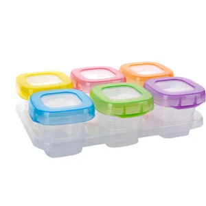 6pcs 60ml Baby Weaning Food Freezing Cubes Tray Pots Freezer Storage Containers - Picture 1 of 3