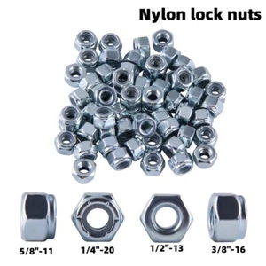5/8"-11,1/4"-20,1/2"-13, kits de tuercas de bloqueo hexagonal de nylon multitamaño - Imagen 1 de 16