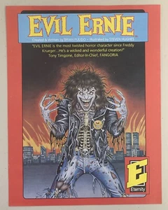 1991 Malibu Eternity Comics Promo Poster Evil Ernie einzelne Seite selten nicht glänzend - Bild 1 von 8