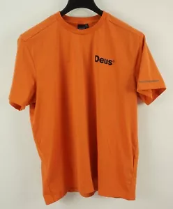 Deus Ex Machina Cycle Works Men's XL Short Sleeve Orange Cotton Motorcycle Shirt - Picture 1 of 13