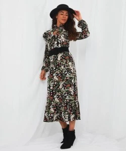 Joe Browns Black Forest Florals Long Sleeve Maxi Length Dress SIZES 12-16 NWT - Picture 1 of 6