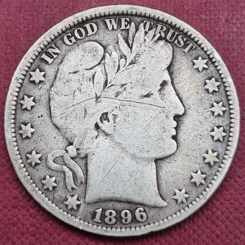 1896 Barber Half Dollar 50c Better Grade #58231 Cover