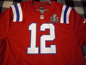 Tom Brady New England Patriots Jersey Super Bowl LI 51 Patch Nike Throwb Red XXL
