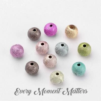 50 x ACRYLIC STARDUST MIXED COLOURS Bubblegum Beads 8mm - Image 1 of 4