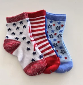 3 Pair Toddler Socks - Americana Sizes 5-6.5 - Picture 1 of 3