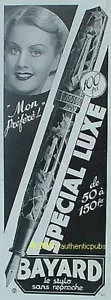 PUBLICITE BAYARD LE STYLO PLUME MON PREFERE SPECIAL LUXE DE 1937 FRENCH AD PUB - Imagen 1 de 1