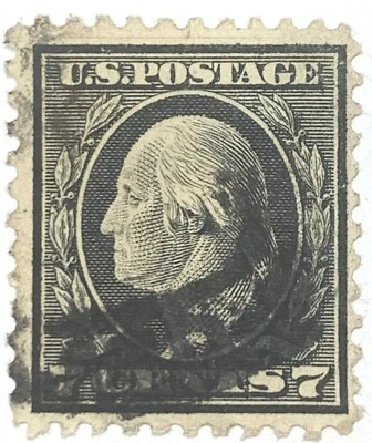 Vintage Rare US George Washington 7 Cents Stamp, used, 1914 #1 - Image 1 of 2