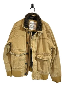 Aeropostale Mens Tan Sherpa-Lined Jacket M Warm & Stylish Outerwear - Picture 1 of 3
