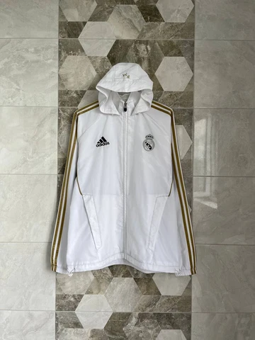 Real Madrid 2012 Football Hoodie Full Zip Jacket Gold/White Adidas V11998 size S Cover