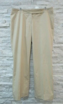 Escada бежевый эластичной хлопок вкладка талии плоский передний загрузки вырез брюки 44 14 - Изображение 1 из 4